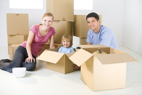 Local house removals support in Shoreditch with moving van and packed boxes