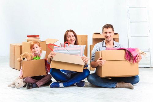 Removal team planning a move in Shoreditch with local streets and apartment buildings