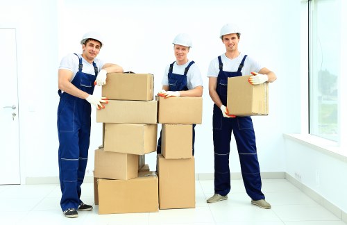 Removal team planning a flat move in Shoreditch near apartment buildings