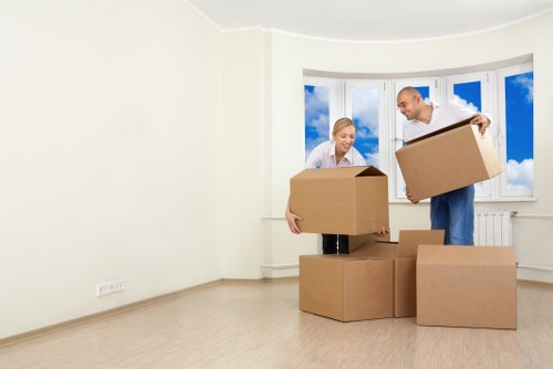 Shoreditch office removal van loading business equipment