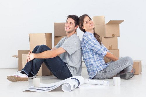 Packed boxes and home contents prepared for urgent removals in Shoreditch